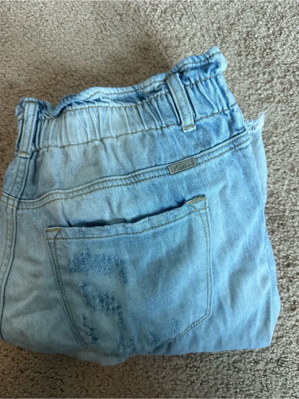 KanCan Light Blue Distressed Straight Leg Jeans